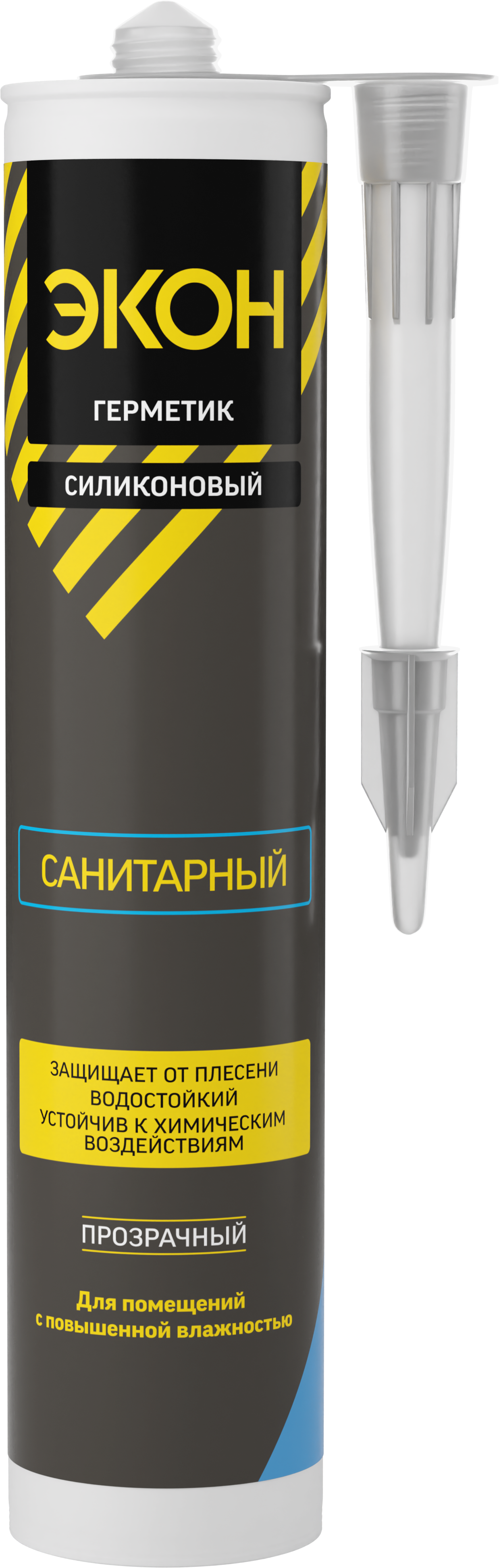 Герметик силиконовый санитарный ЭКОН прозрачный 260мл /3058319/3058319- купить в АПлайн