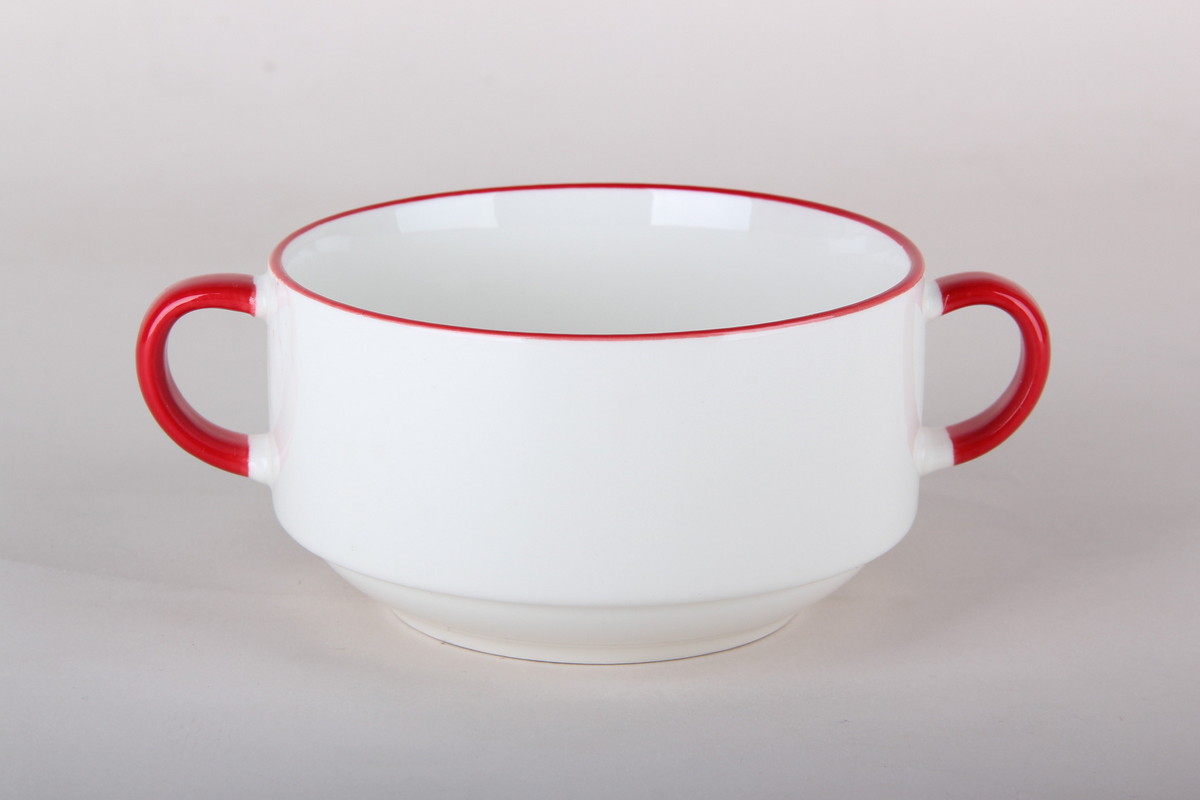 Бульонница фарфор. 460мл с двумя ручками 8622