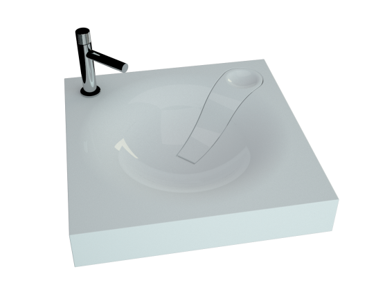 Раковина "Angy" 600х600х112мм над стиральной машиной мрамор