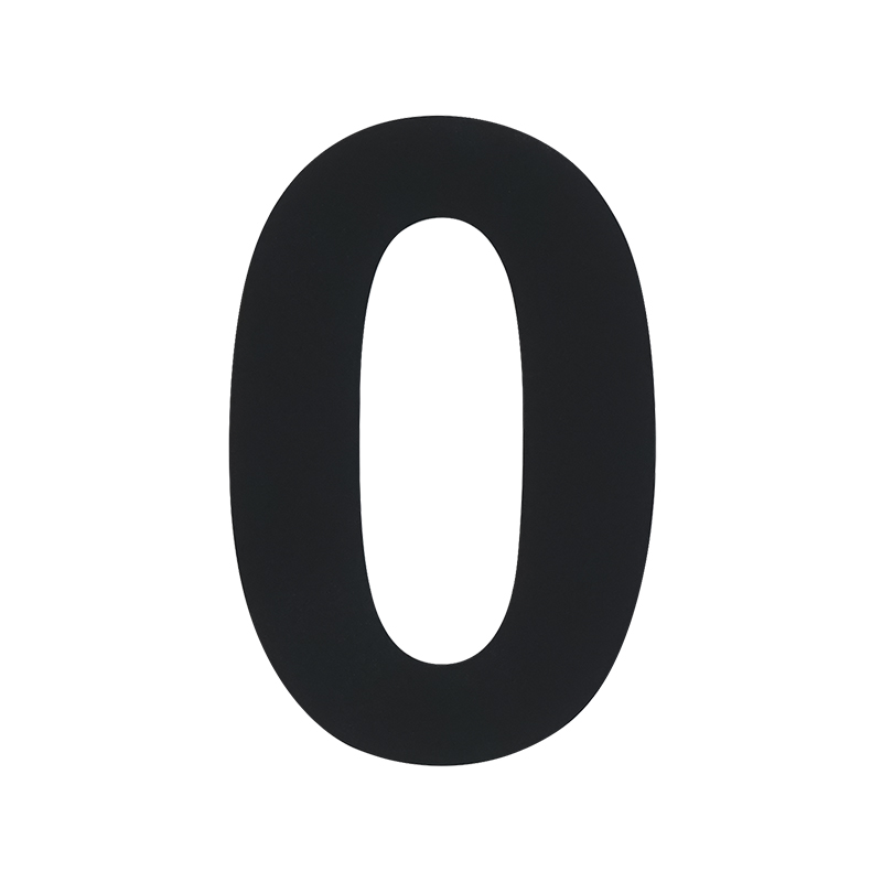 Цифра дверная Luxe "0" сталь самоклеющаяся 75мм черный