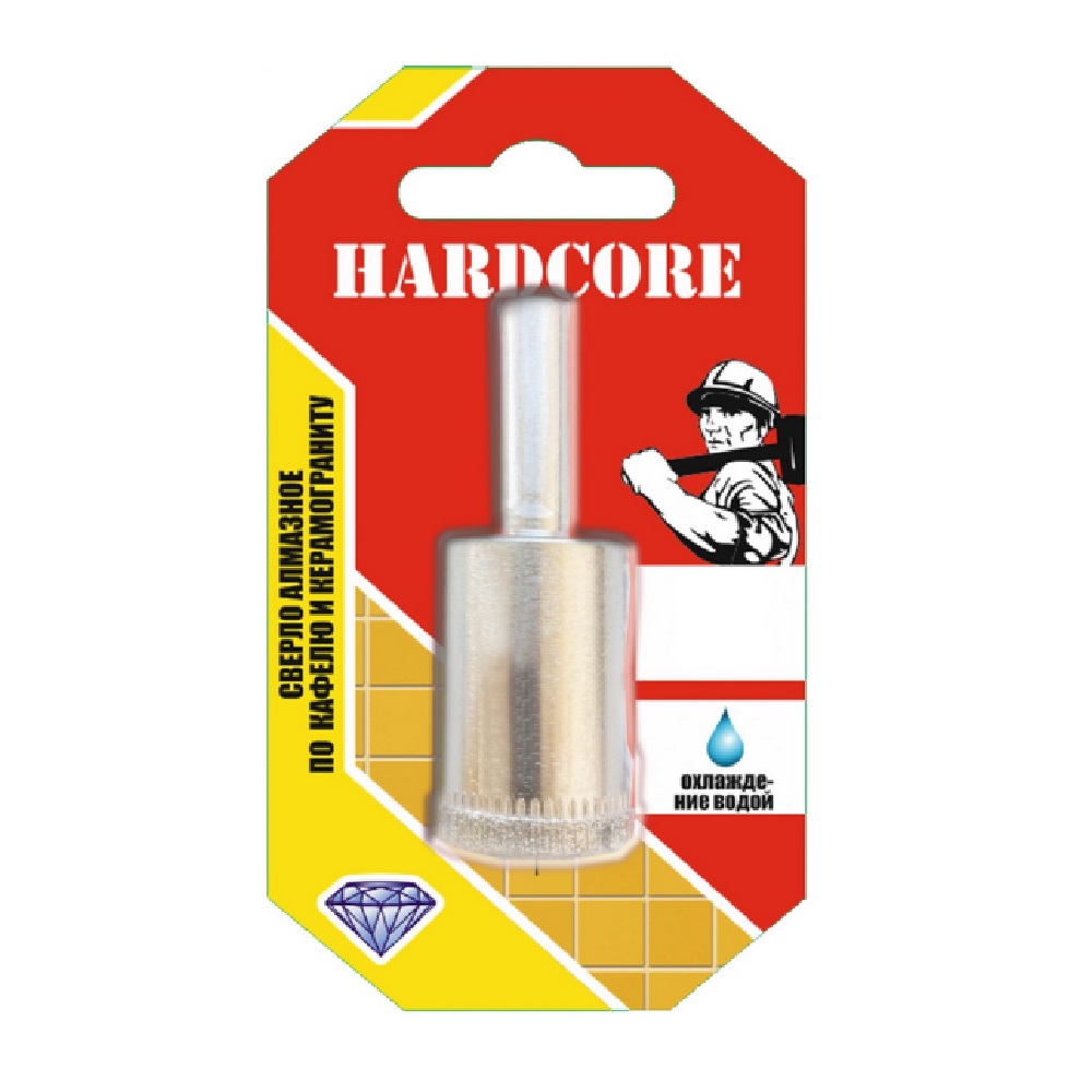 Сверло-коронка алмазное по кафелю и керамограниту 68мм HardCore 152068