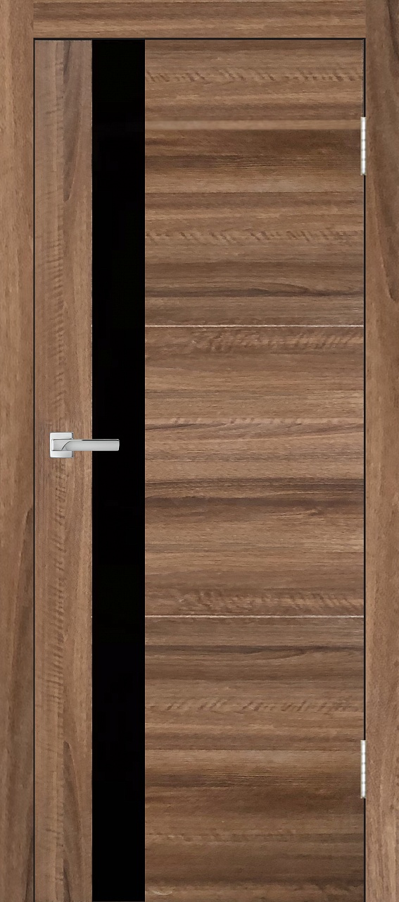 Дверное полотно "Next" Лестер 2 700х2000 Американский орех (Лакобель черное), Экошпон2- купить в АПлайн