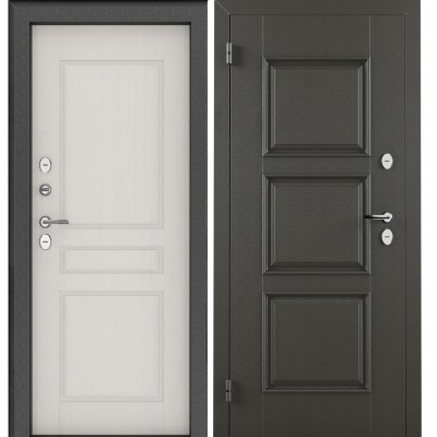 Дверь металлическая Норд 439 Рационалист Графит / Дуб шале снежный (терморазрыв) 2050х880-R правая
