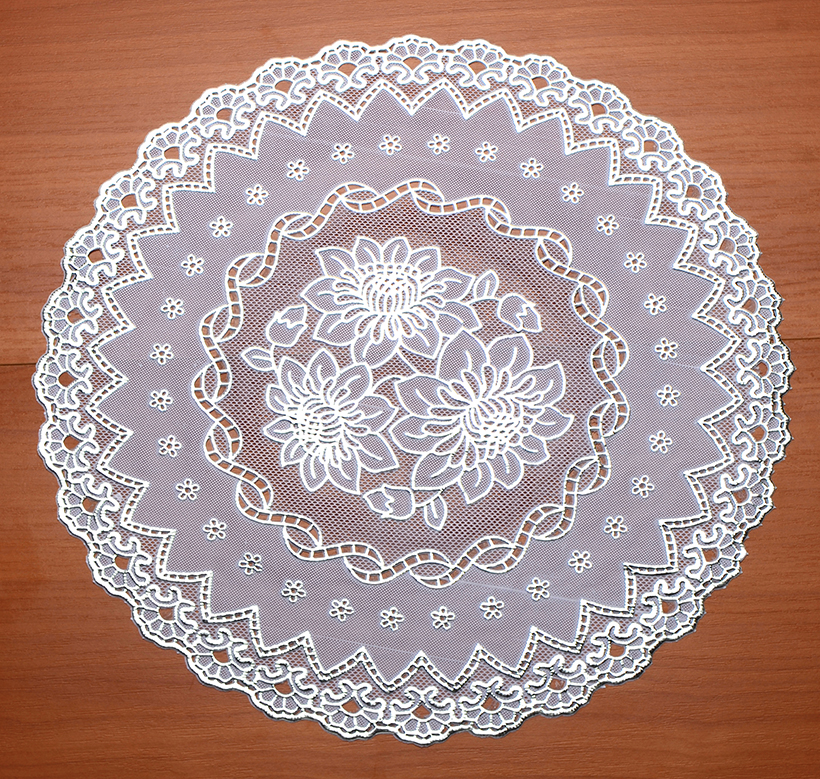 Салфетка GRACE ЛЕЙС круглая серебренная 30х30см LO-0905B