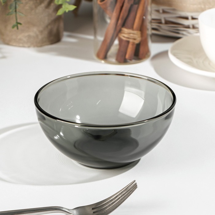 Салатник стекл. Basilico Lava Grey 450мл 13 см 9309348/62531