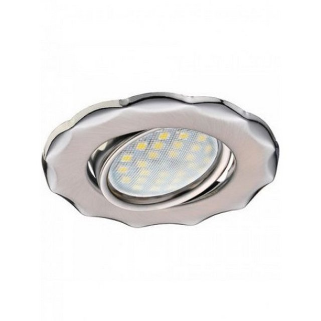 СВЕТИЛЬНИК ВСТР."ECOLA" DH07 MR16 GU5.3 ПОВОРОТ ЗВЕЗДА САТИН-ХРОМ/ХРОМ 25Х88 FМ1602EFS /758/