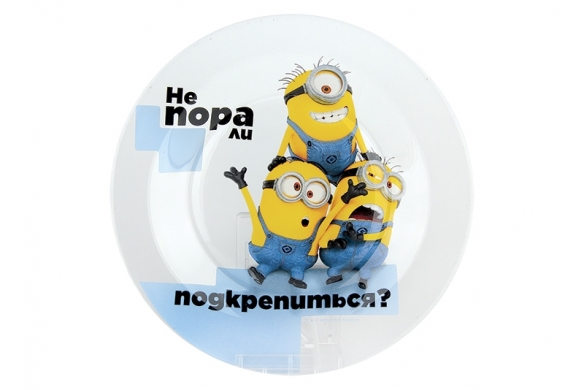 ТАРЕЛКА СТЕКЛ. 195ММ "МИНЬОНЫ" АРТ. 10327М