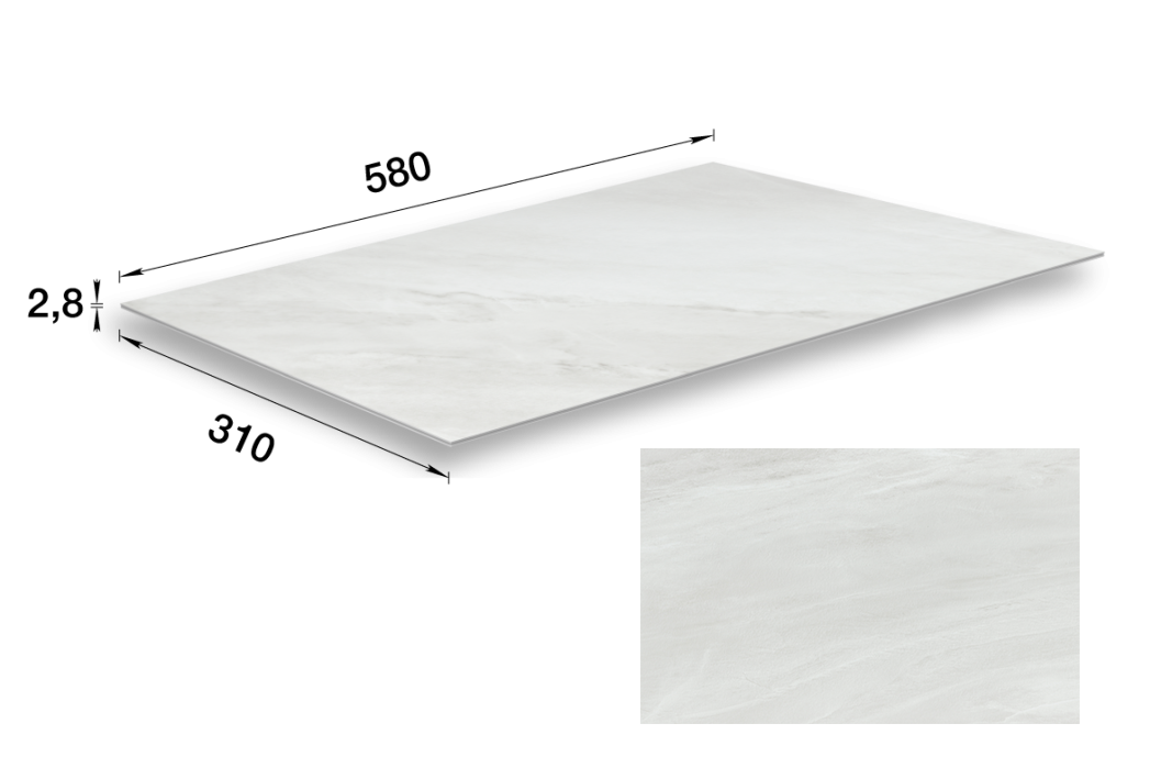 SPC-плитка стеновая 158 Кварц серый 310х580х2,8мм "Идеал Керама" 