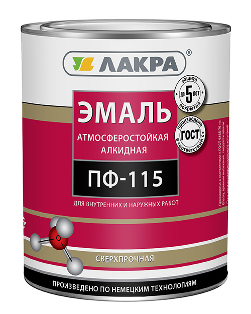 Эмаль алкидная ПФ-115 ЛАКРА белая глянцевая 1,9кг 