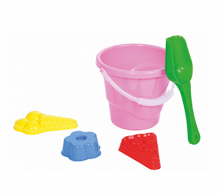 Набор детский песочный пласт. СЛАДКОЕЖКА ведерко 1,2л, совок, формочки 10014004