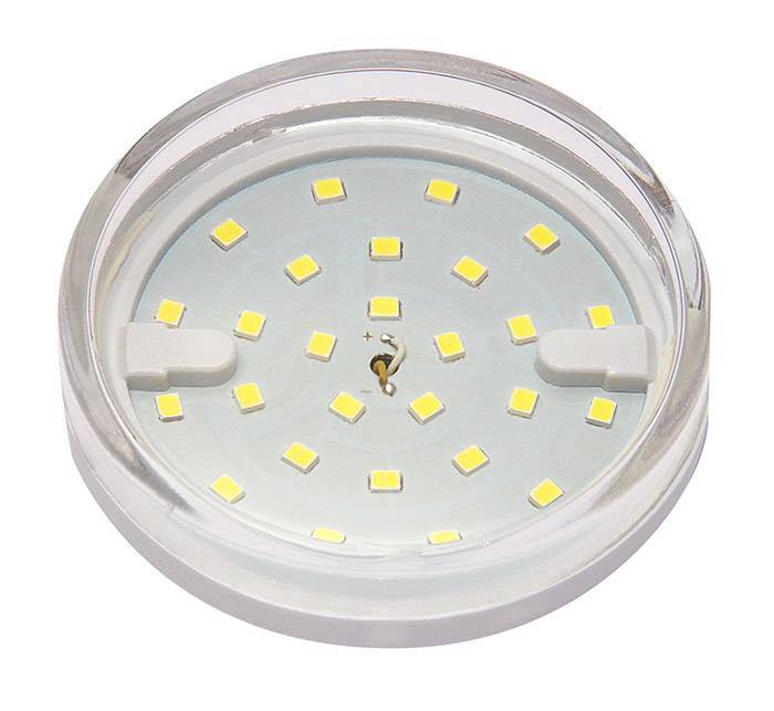 ЛАМПА СВЕТОДИОДНАЯ ТАБЛЕТКА JAZZWAY ECO GX53 6Вт 510ЛМ 3000К 230В ТЕПЛЫЙ СВЕТ (плафон прозрачн)/970/