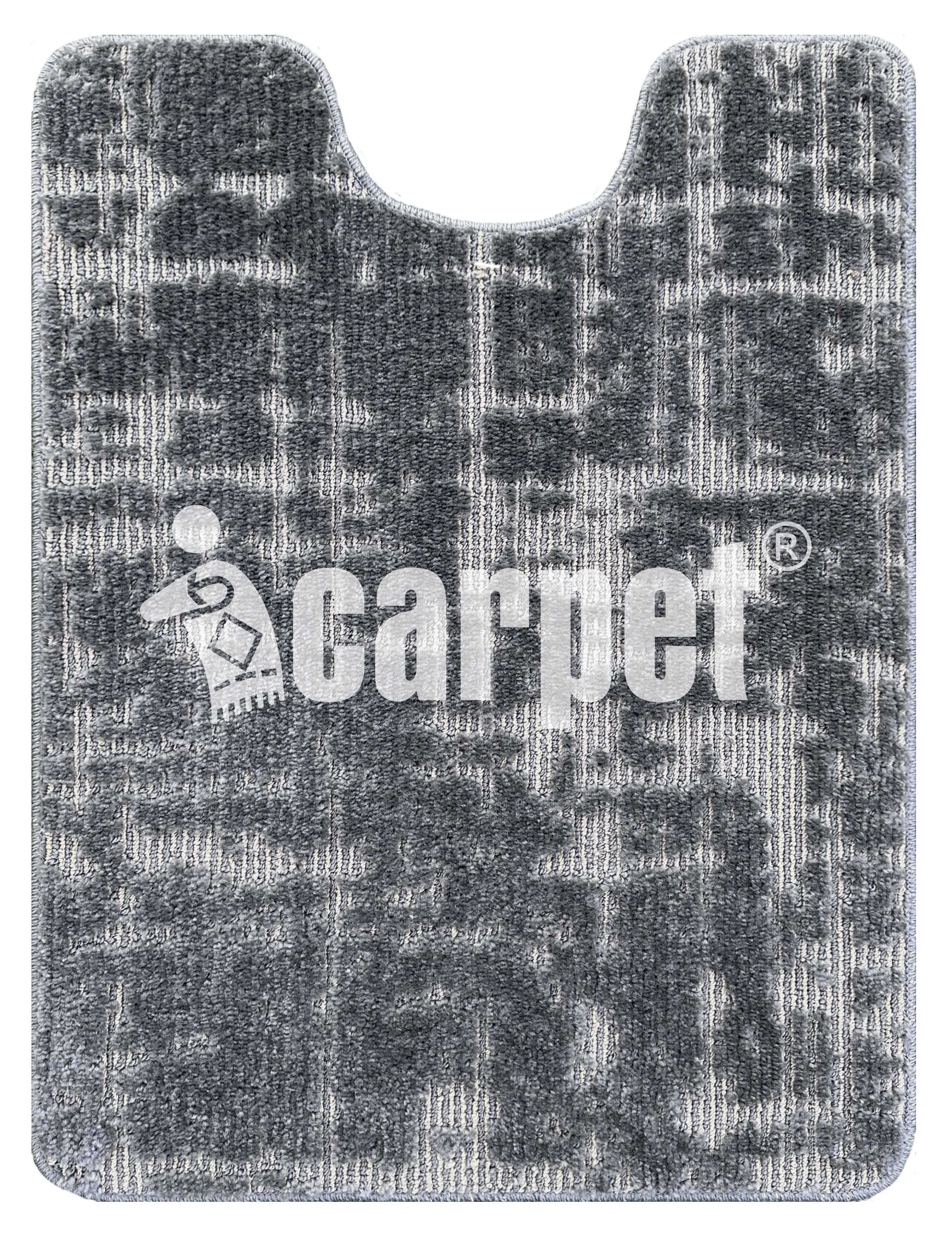 Коврик для туалета АРТ icarpet "Гранж" 60х80 серый с бисквитным 7