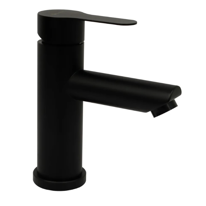 Смеситель для умывальника JUGUNI одноручный, черный нерж., литой излив, карт. 35мм, гайка 0411.0090411.009- купить в АПлайн