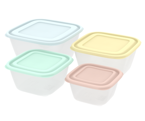 Контейнер для продуктов пласт. Прованс №2  набор 4шт 0,6л; 1л; 1,7л; 2,5л 103725