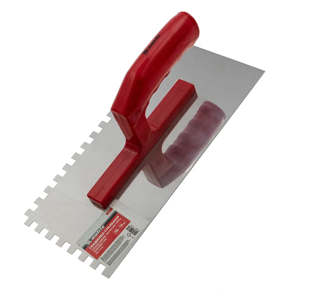 Гладилка прямая зубчатая 130х280 мм нерж.сталь пласт.ручка зуб 6х6 Matrix 86775