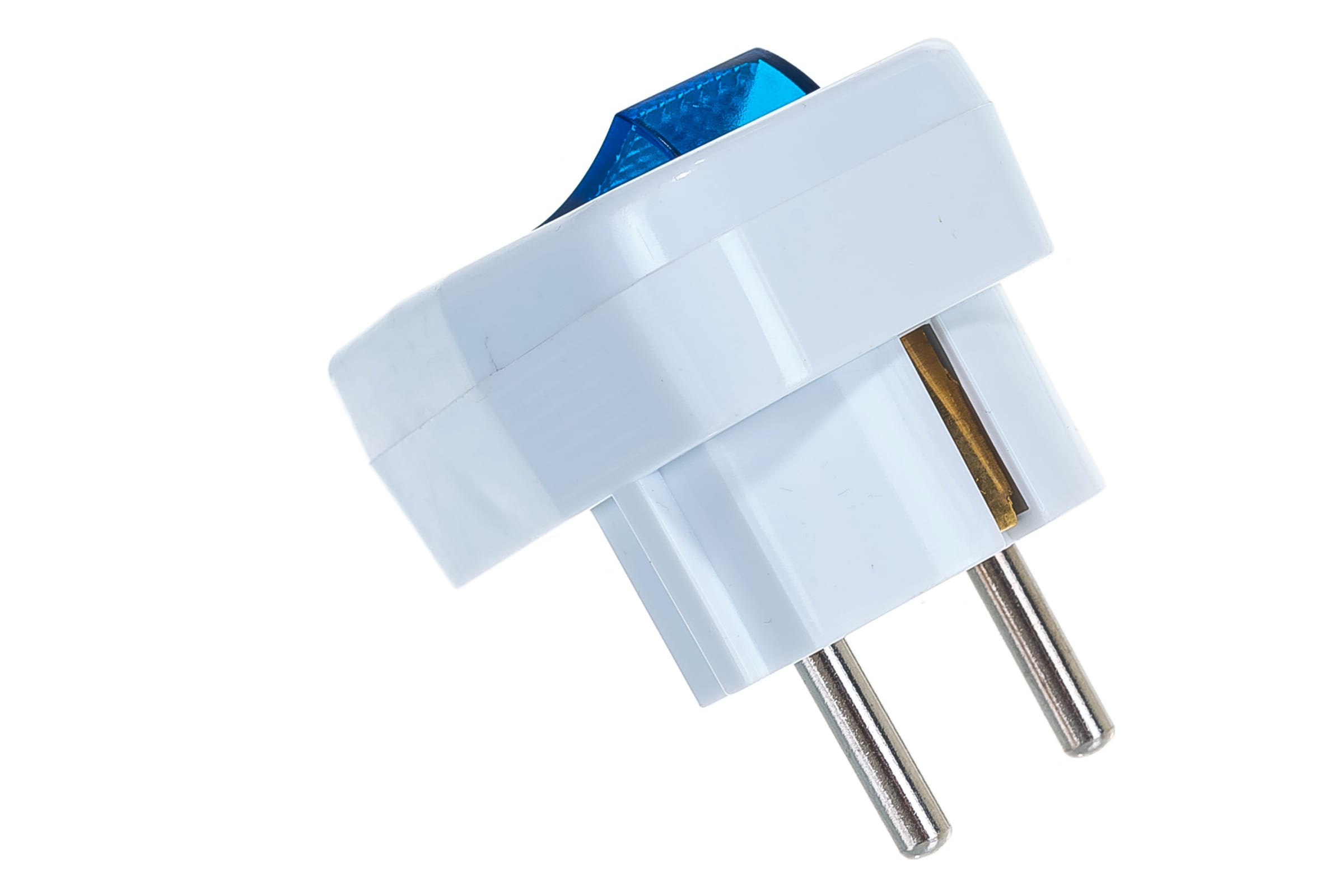 Вилка электрическая угловая с выкл.белая с заземлением 16А Universal 0056 (878)0056- купить в АПлайн