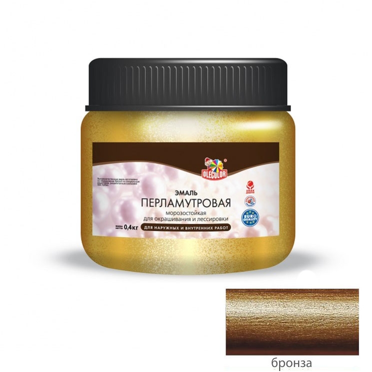 Эмаль акриловая перламутровая OLEСOLOR универсальная бронза 0,1кг