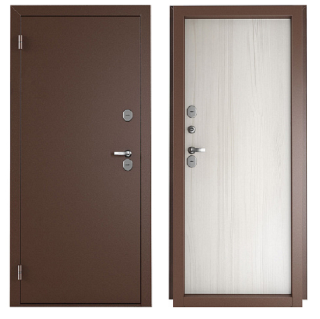 Дверь металлическая Норд Антик медь / Дуб шале снежный (терморазрыв) 2050х880-L левая