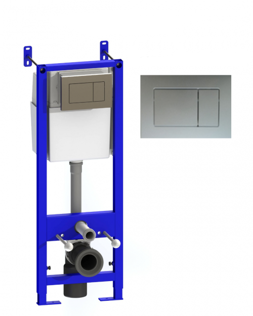 Инсталляция “Уклад“ (Инсталляция + унитаз "Альфа" подвесная, кнопка алюминий) СИ 01.04.54.00.6