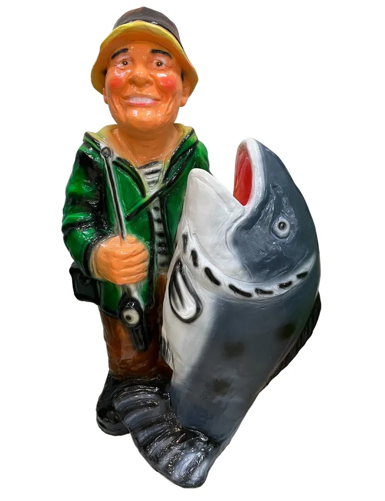 Фигура садовая гипс Рыбак 400х700мм арт.342