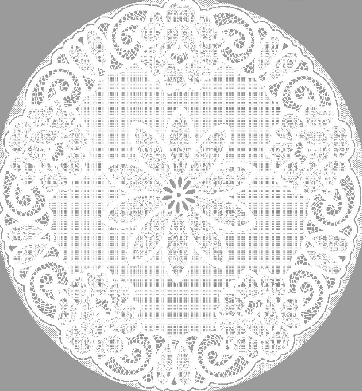 Салфетка GRACE Лейс круглая серебренная 38х38см