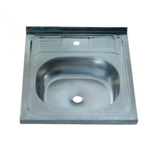 Мойка нержавеющая KROMRUS 50х60 см толщина 0,6 мм глубина 180 мм (выпуск 1 1/2) EC-208