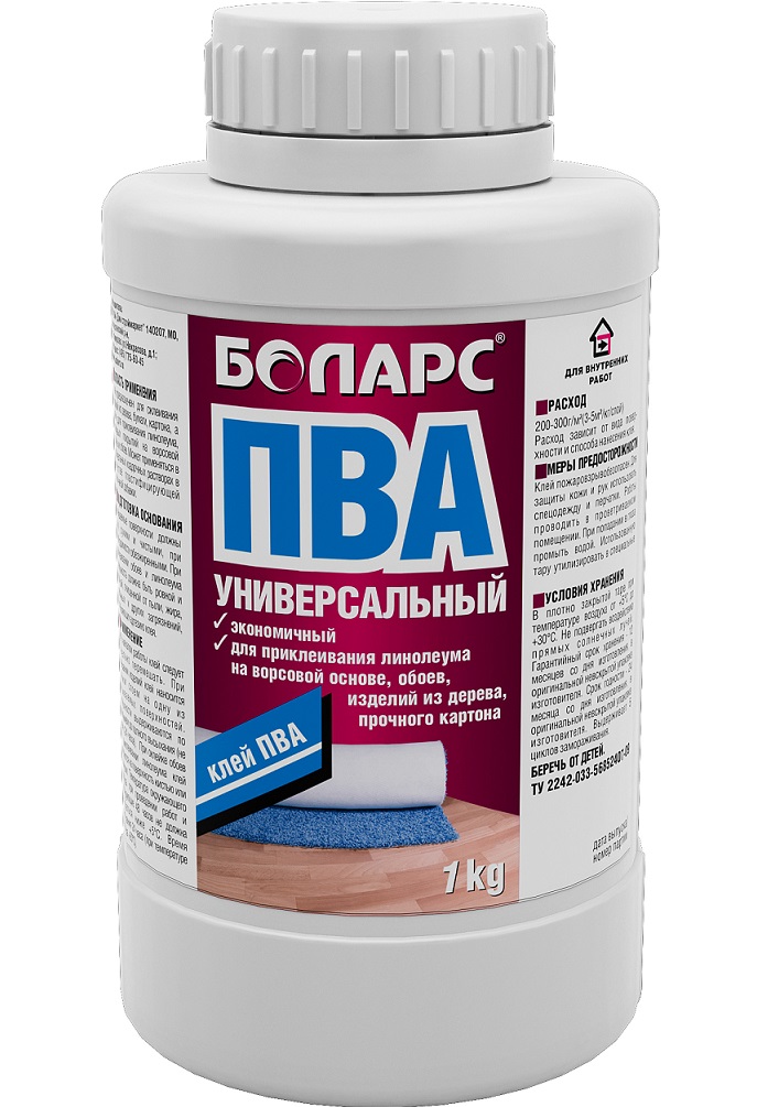 Клей ПВА "Боларс" Универсальный 1кг- купить в АПлайн