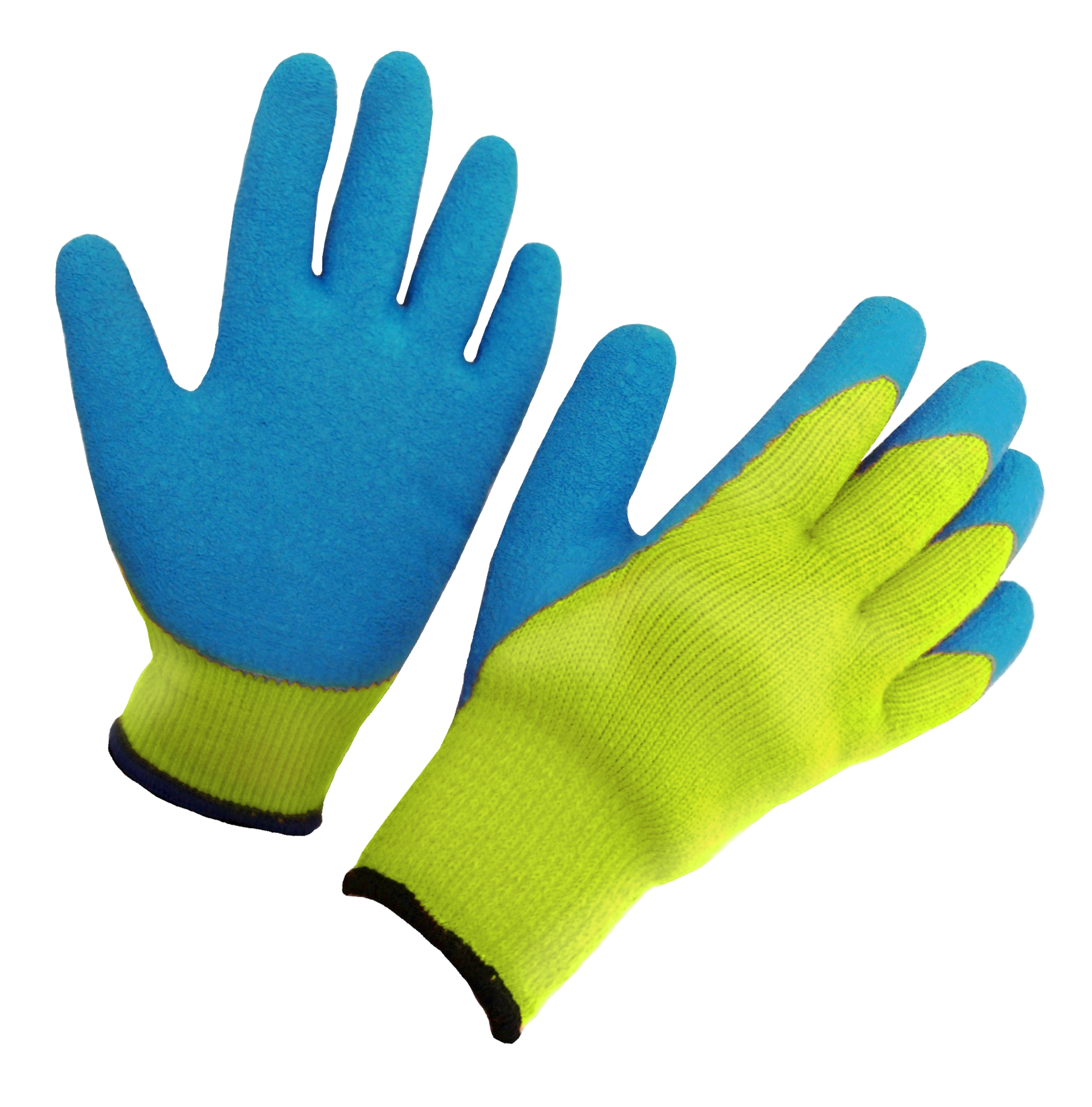 Перчатки акриловые утепленные усиленные салатов.синий.черный B 36-480/10 