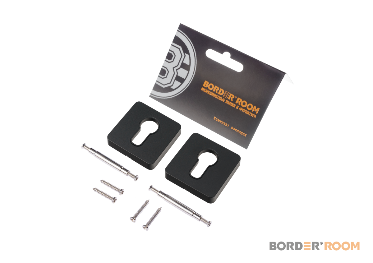 Накладка под цилиндр BORDER 157-С 70451 (квадрат) черный - в952 - купить в АПлайн