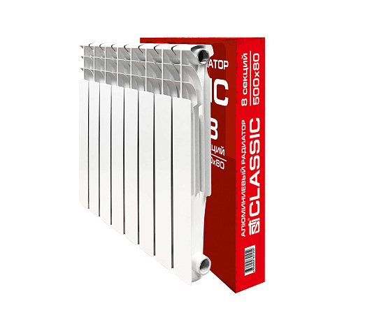 Радиатор AL STI алюминиевый 500х80, 8 секций /454/ - Т0000001032 - купить в АПлайн