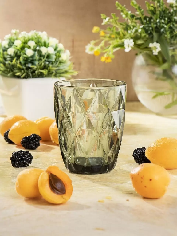 Стакан стекл. Малахит 300мл в ассортименте Y4-3053 341555341555- купить в АПлайн