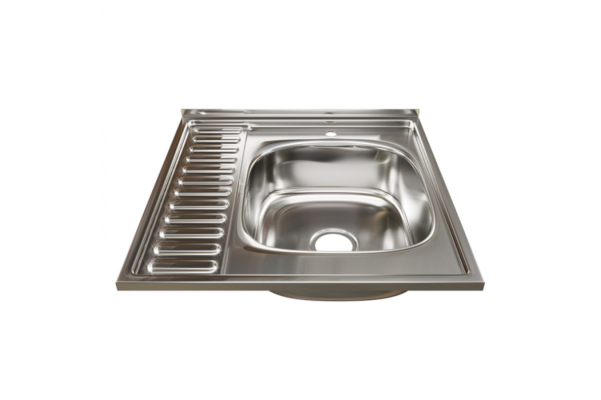 Мойка нержавеющая MIXLINE правая 60х60 см толщина 0,6 мм глубина 16 см (выпуск 3 1/2) + сифон - 528015 - купить в АПлайн