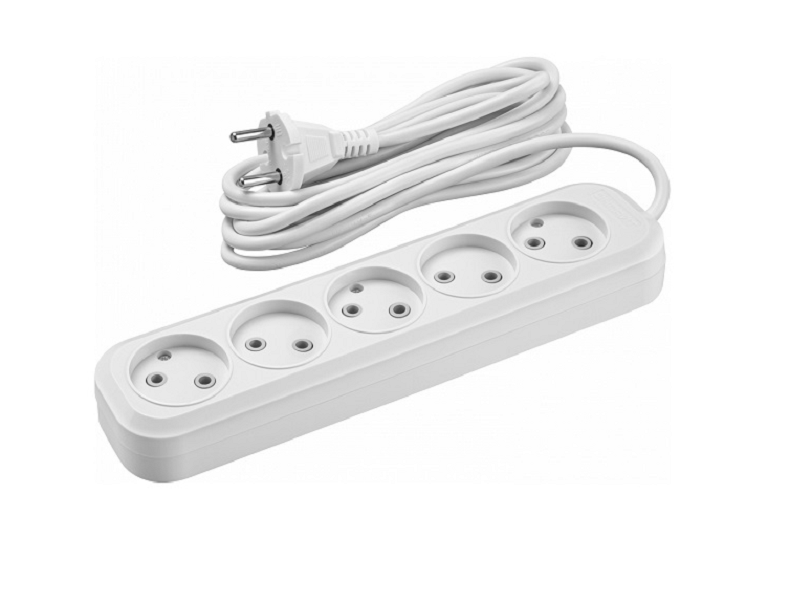 Удлинитель 5х5м без заземления 10А(2х1мм2) Онлайт OPE-S-05-500-X-2x1 90787