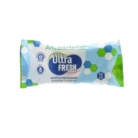 Салфетки влажные ULTRAFRESH антибактериальные 15шт - купить в АПлайн