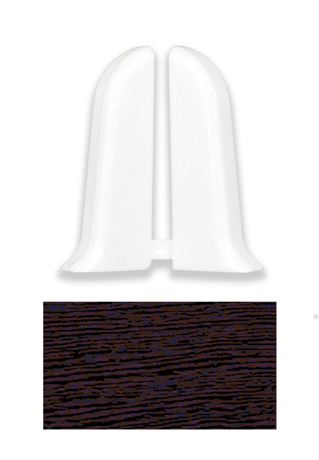 Торцевые (пара) для плинтуса "Идеал Комфорт" 55мм, 301 Венге