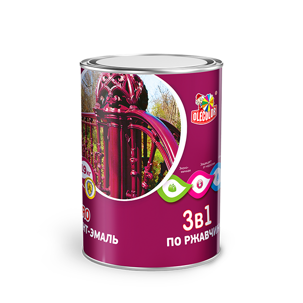 Грунт-эмаль OLECOLOR по ржавчине серый 20кг4300005926- купить в АПлайн