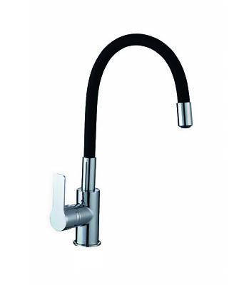 Смеситель для кухни GOTA ROCIO SANTA-BARBARA  с силикон.изливом, шар.креп.гайка черный G302532 D35 