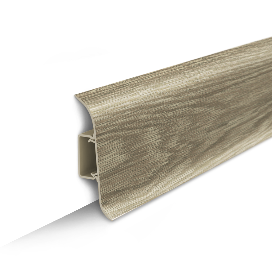 Плинтус ПВХ 2,2м с мягк. краем 55мм "Идеал Классик", 208 Дуб мокко