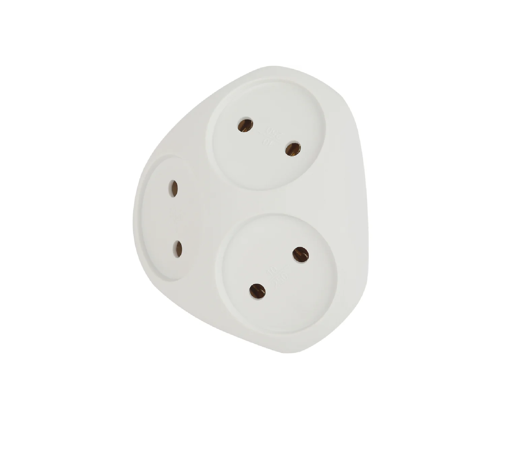 Разветвитель (тройник) 3 гнезда 10А без заземл. белый Эра Б0053481