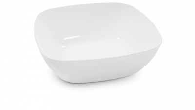 Тарелка пласт. Квадро белая М8040