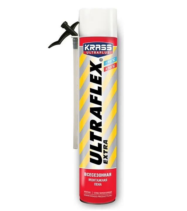 Пена монтажная KRASS ULTRAFLEX Extra Всесезонная 0,65л Лк-00003909- купить в АПлайн