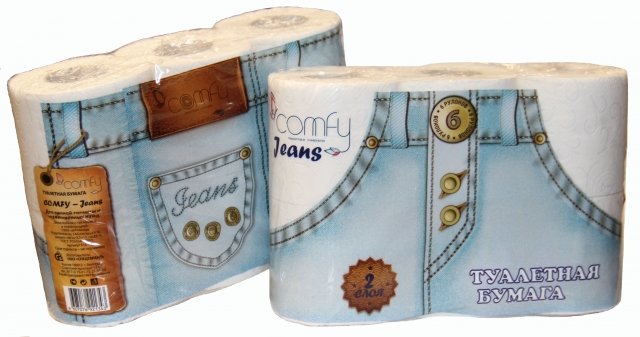 Бумага туалетная COMFY-JEANS 2сл. 6рул.- купить в АПлайн