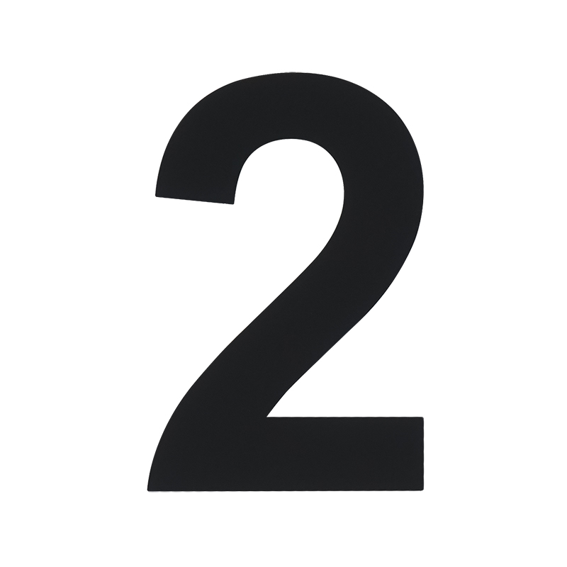 Цифра дверная Luxe "2" сталь самоклеющаяся 75мм черный