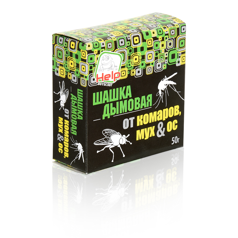 Шашка дымовая HELP от комаров, мух и ос инсектицидная 50гр 80233