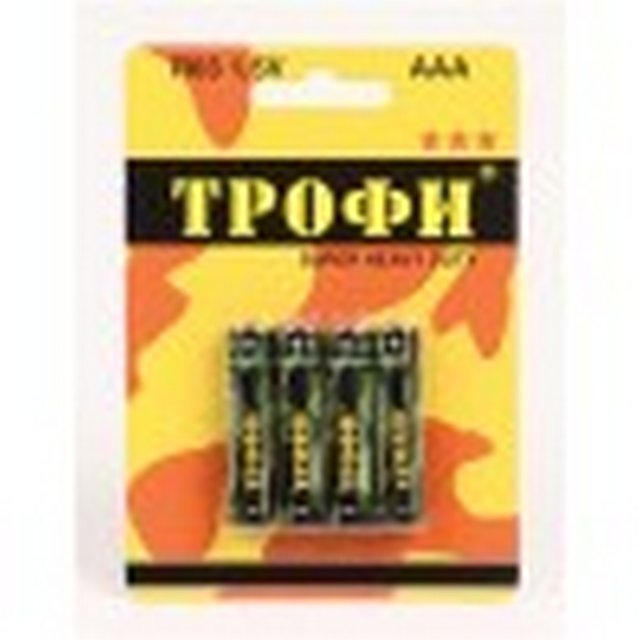 Элемент питания ААА солевой (R03) Трофи 1,5V, 4шт.R03/286- купить в АПлайн