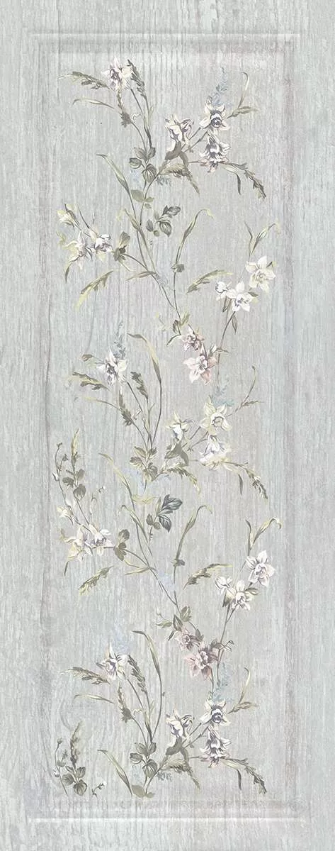 Плитка облицовочная Кантри Шик серый панель матовый декорированный 7189 20x50см