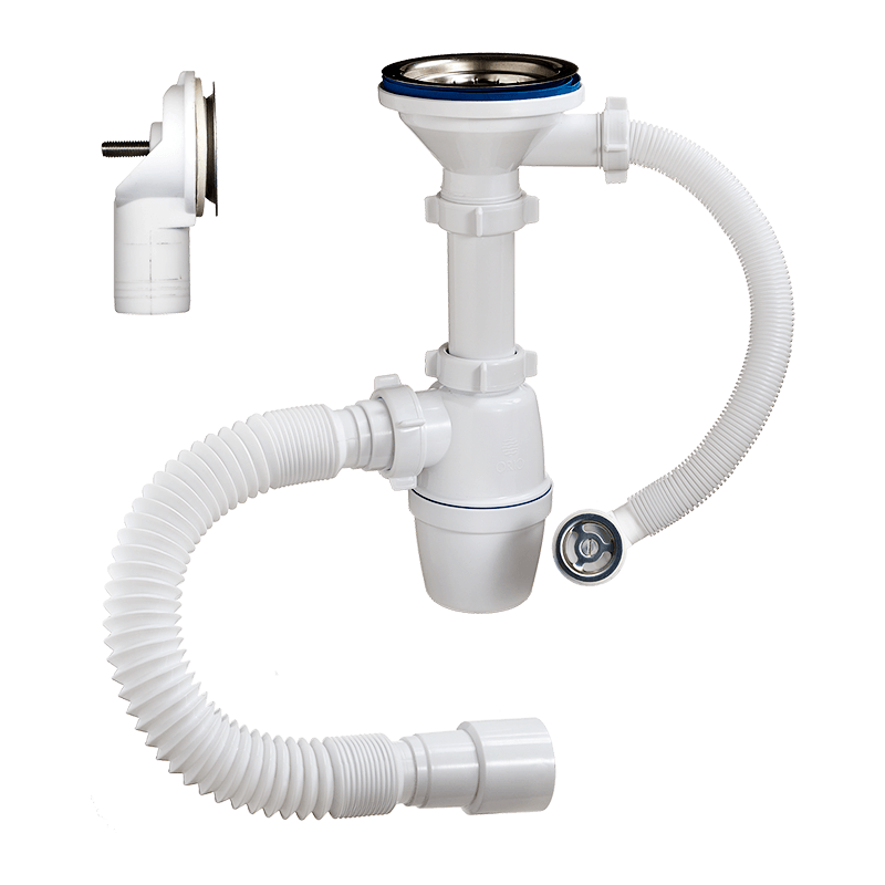 Сифон для мойки "ОРИО" бутылочный 3 1/2 с круглым и прямоугольным гибким переливом Б-4507Б-4507- купить в АПлайн