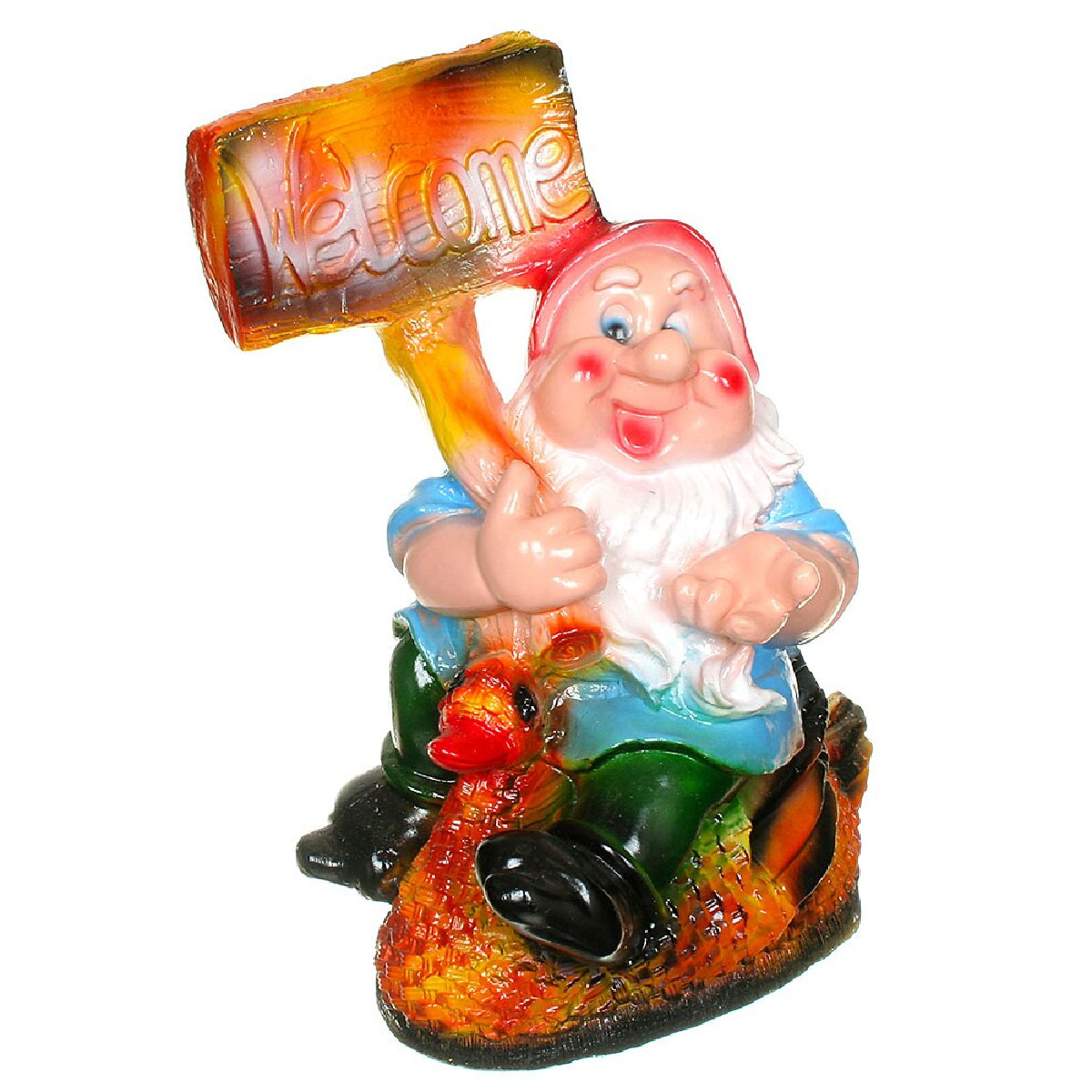 Фигура садовая гипс Гном на утке 430х320мм арт. 43арт. 43- купить в АПлайн