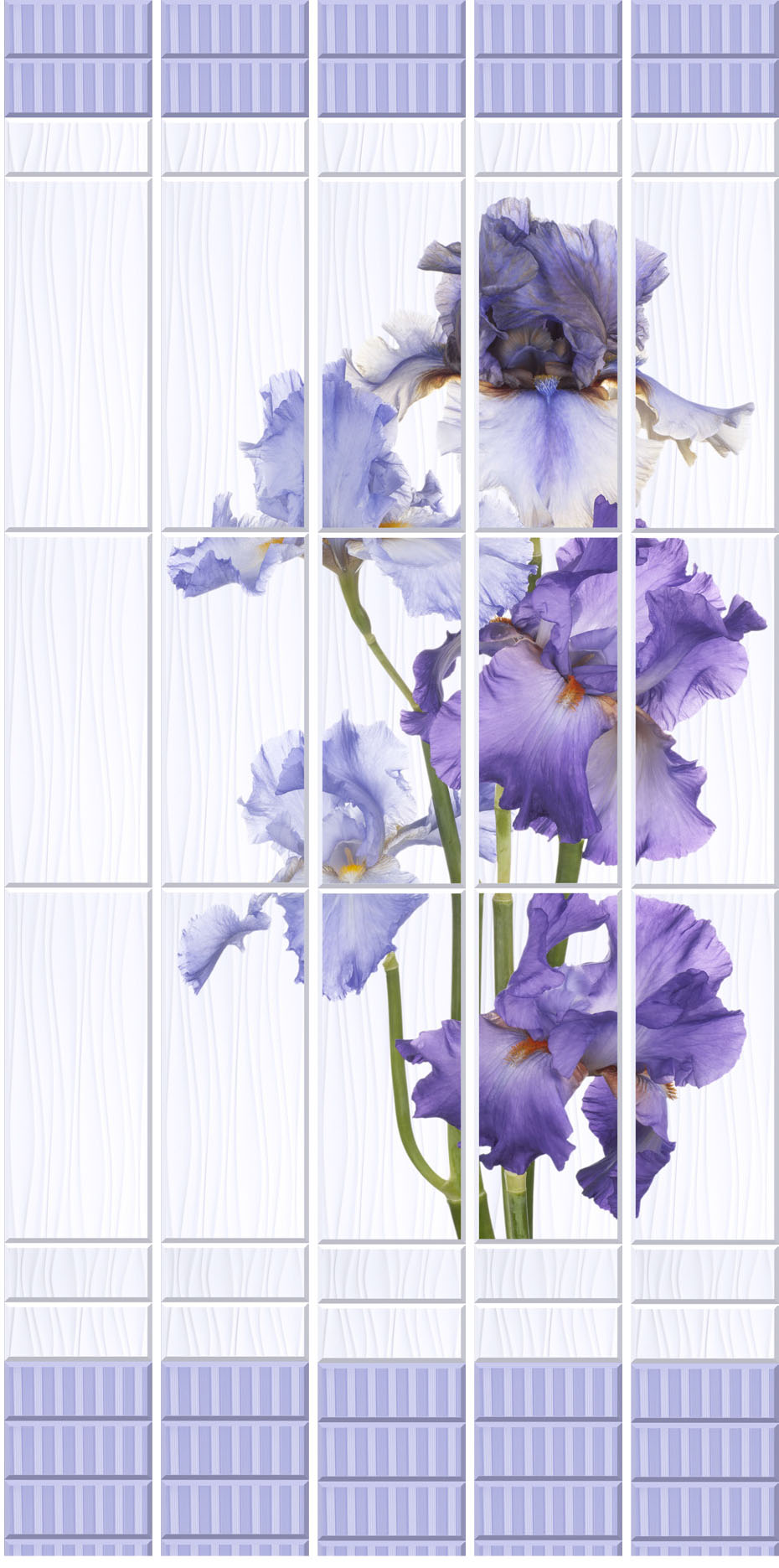 ПАНЕЛЬ ПВХ UNIQUE "ИРИС" (ДЕКОР) ФИОЛЕТОВЫЙ 0,25Х2,7М (4ШТ)