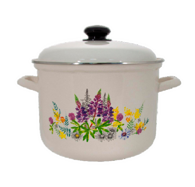 Кастрюля эмал. 2л Люпины цилиндрическая С-1610АП2/4Жм